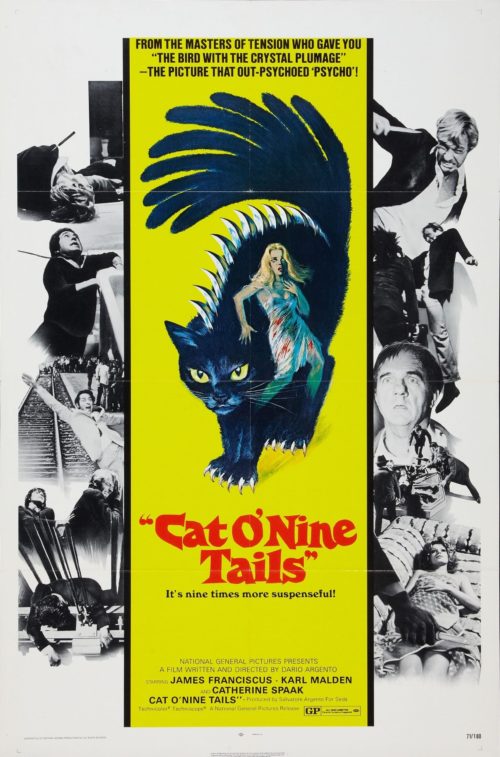 Original vintage US One Sheet cinema poster for Cat O'Nine Tails, measuring 27 ins by 41 ins