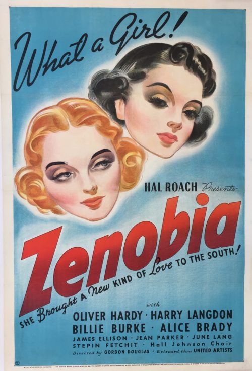 Original vintage US One Sheet movie poster for the 1939 film, Zenobia, starring Oliver Hardy and Harry Langdon