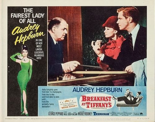 Original vintage lobby card from Breakfast at Tiffany's