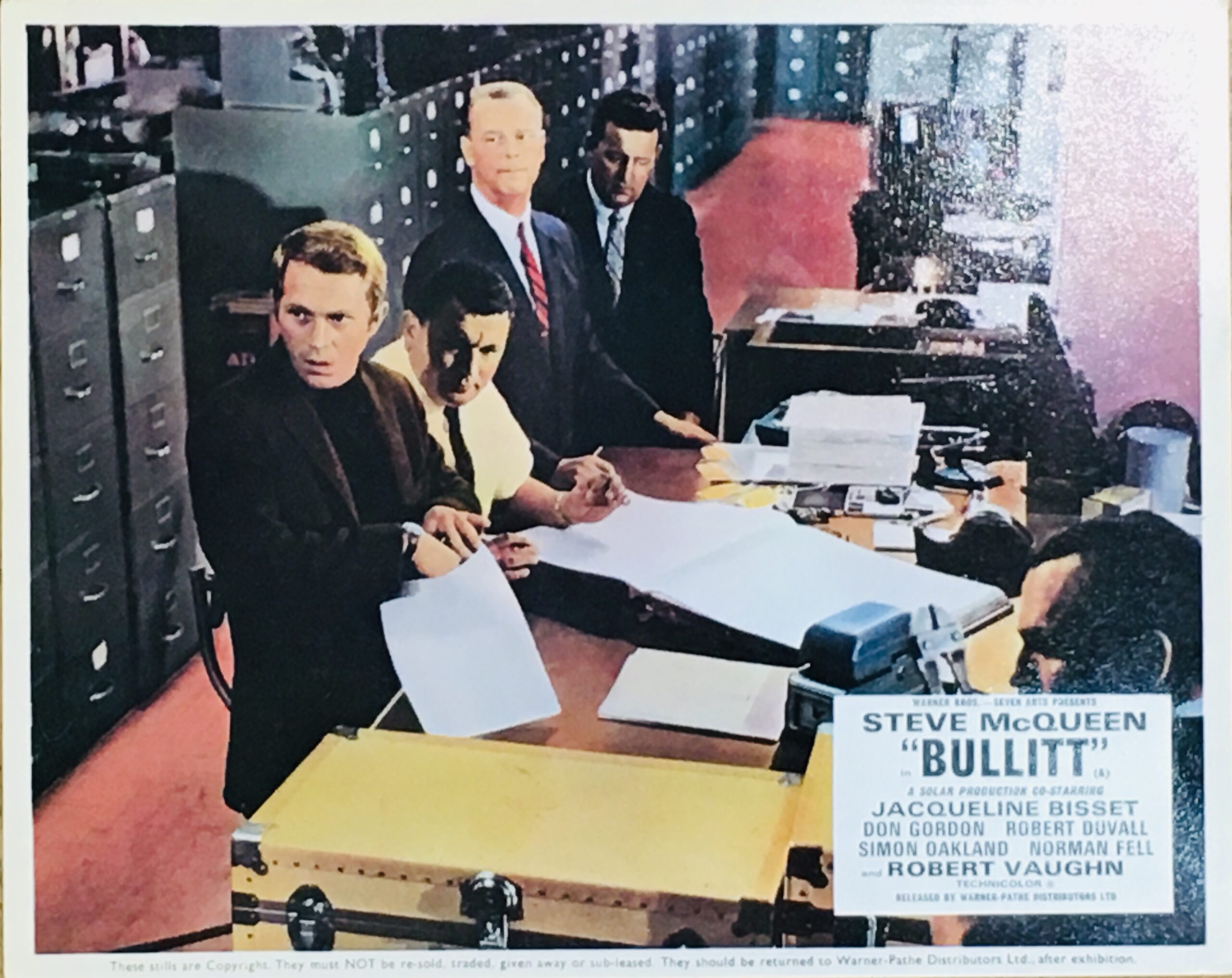Vintage original UK Front of House Card for Steve Mcqueen in Bullitt