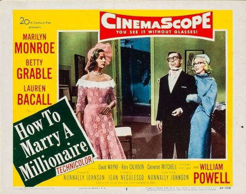 Original vintage US Lobby Card for 1953's How to Marry a Millionaire, starring Marilyn Monroe, measuring 11 ins by 14 ins