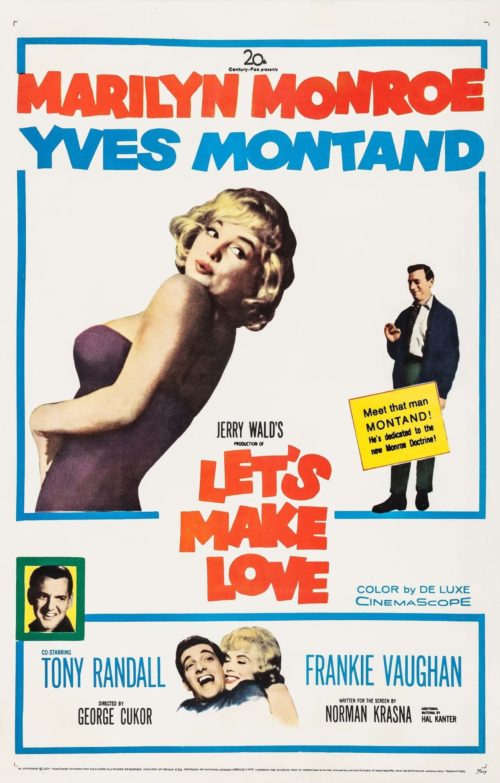 Original US One Sheet movie poster for 1960 film Let's Make Love starring Marilyn Monroe, measuring 27 ins by 41 ins