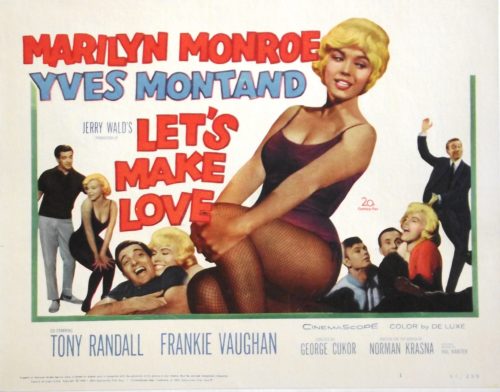 Original vintage US Lobby Card for the 1960 comedy, Let's Make Love, starring Marilyn Monroe, measuring 11 ins by 14 ins