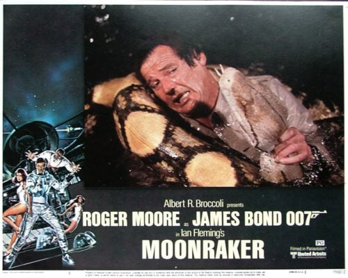 Vintage original US cinema lobby card for James Bond Moonraker