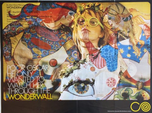 Original vintage film poster for 1968 movie, Wonderwall, with a soundtrack by George Harrison