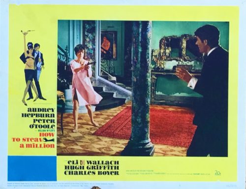 Original vintage US cinema lobby card Audrey Hepburn and Peter O'Toole in How to Steal a Million