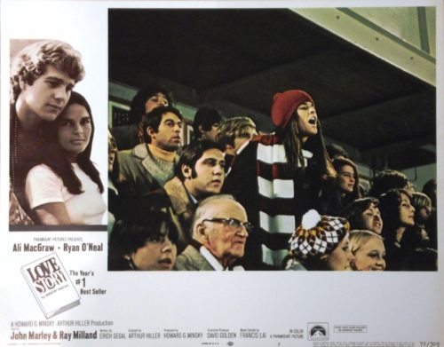 Original vintage US cinema lobby card for 1970's Love story with Ryan O'Neal and Ali McGraw
