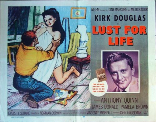 Original vintage US film poster for Van Gogh story, Lust for Life with Kirk Douglas