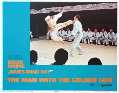 Original vintage US lobby card for The Man With The Golden Gun from 1974