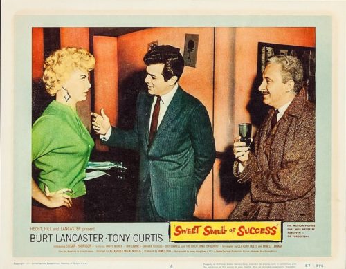 Original vintage US cinema lobby card for Film-Noir Sweet Smell of Success with Burt Lancaster and Tony Curtis