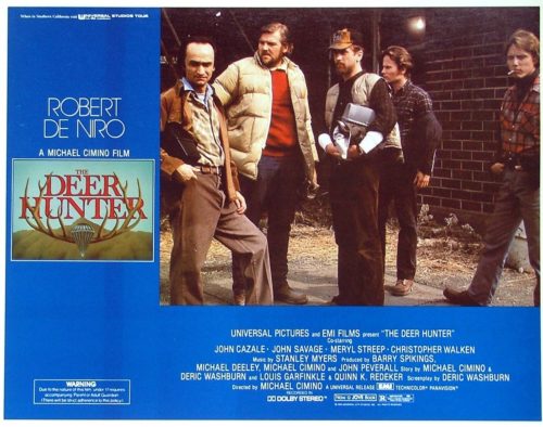 Original US cinema lobby card for the 1978 Vietnam war movie, The Deer Hunter