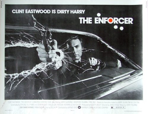 Original vintage US cinema poster for 1976 Dirty Harry movie, The Enforcer