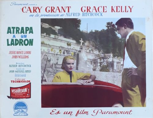 Original Spanish cinema lobby card from 1955's classic Hitchcock movie, To Catch a Thief