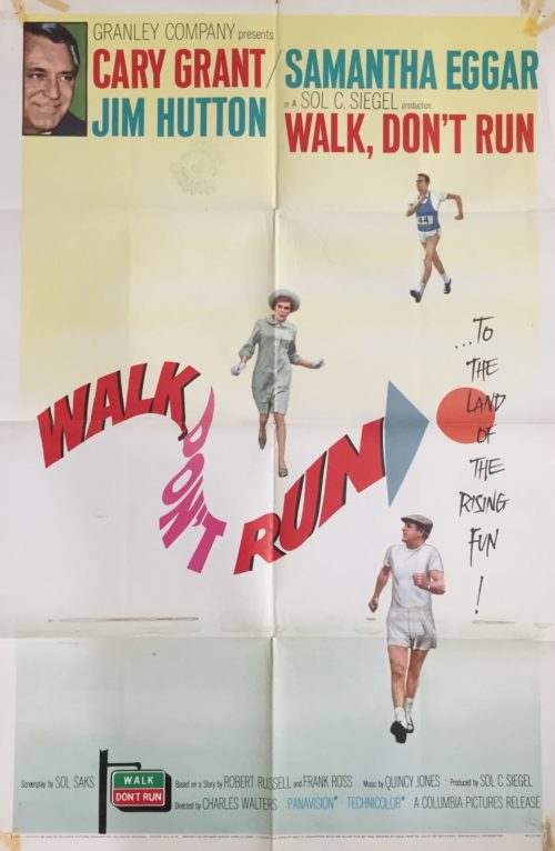Original US cinema poster for 1966 Cary Grant comedy, Walk, Don't Run