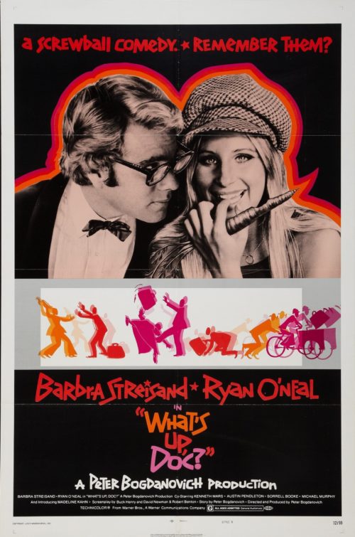 Vintage original US cinema poster for What's Up Doc? with Barbra Streisand and Ryan O'Neal