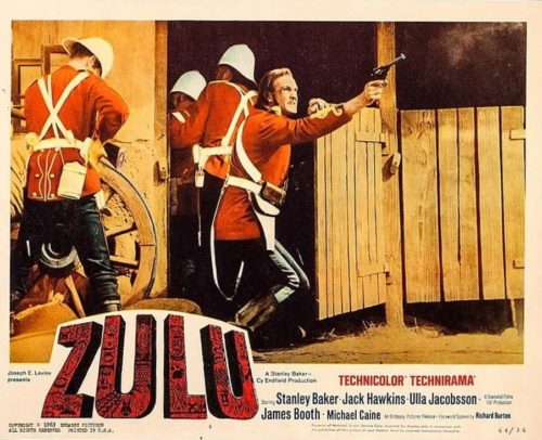Vintage original US cinema lobby card for Michael Caine classic Zulu