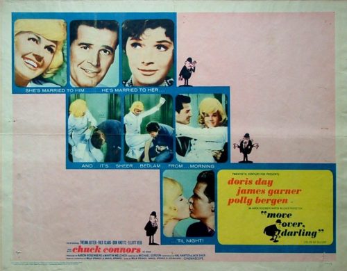 Original vintage US cinema movie posters for Doris Day comedy, Move Over Darling