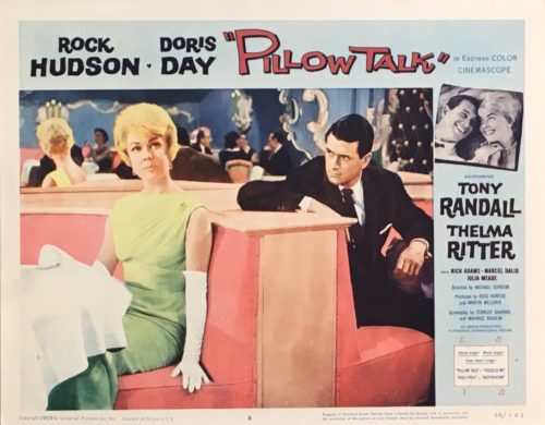 Original vintage US cinema lobby card for the Rock Hudson and Doris Day comedy, Pillow Talk