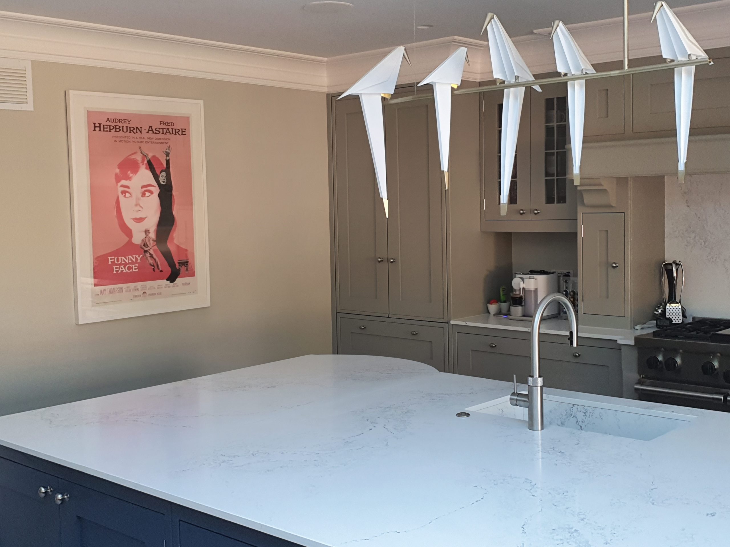 Original movie poster used as design decoration in kitchen