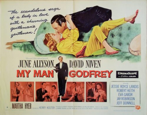 Vintage original US cinema poster for screwball comedy, My Man Godfrey