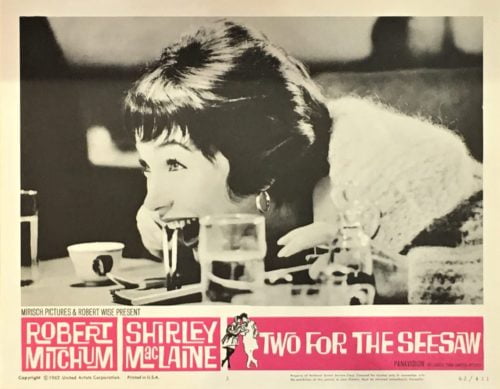 Original vintage US cinema lobby card poster featuring Shrley MacLaine in Two for the Seesaw