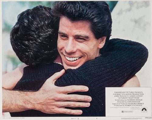 Original vintage US cinema lobby card movie poster for Saturday Night Fever