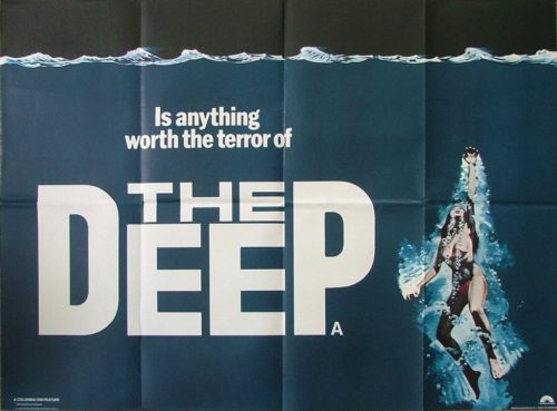 Original vintage UK cinema film poster for the 1977 movie, The Deep, with Robert Shaw