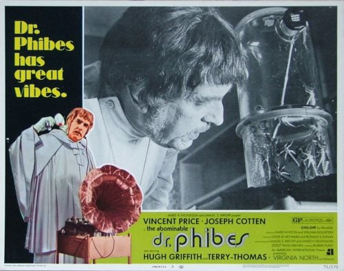Original vintage US film poster for Vincent Price in The Abominable Dr Phibes