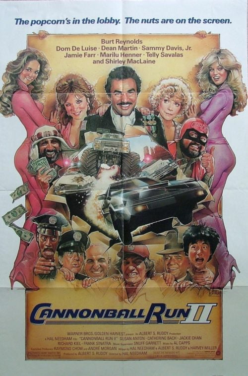 Original vintage movie poster for Eighties car race film Cannonball Run II