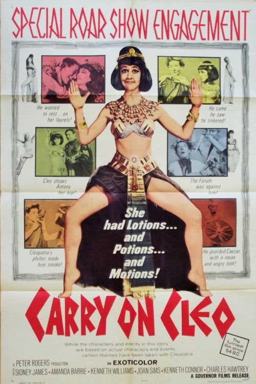 Original vintage cinema poster for the comedy, Carry On Cleo