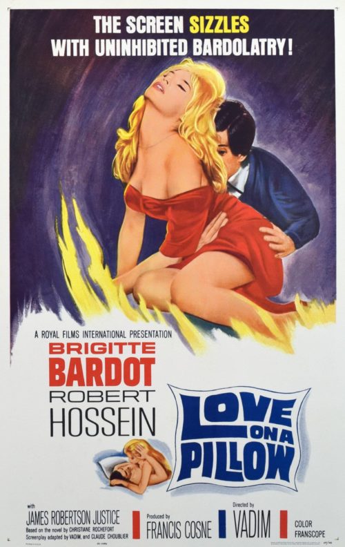 Original vintage cinema movie poster for the Bardot film, Love on a Pillow