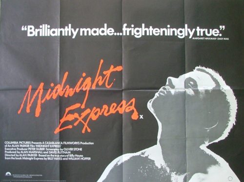 Original vintage British cinema poster for prison movie, Midnight Express