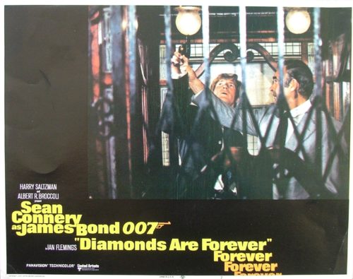 Vintage original US lobby card for 007 movie Diamonds are Forever