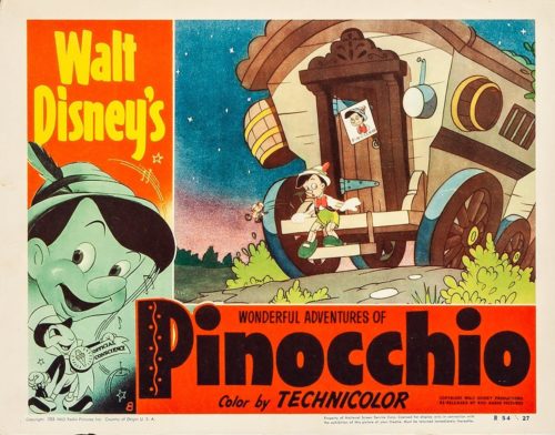 Vintage original US lobby card for Disney classic, Pinocchio