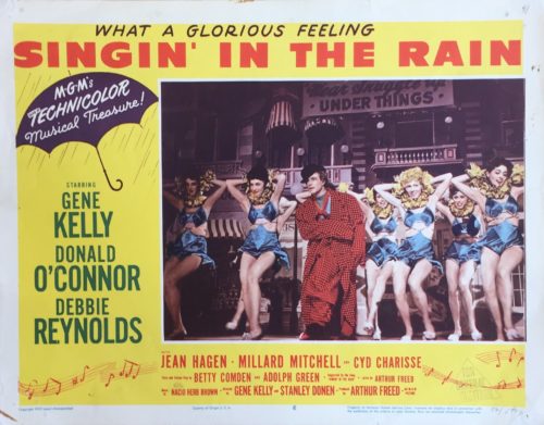 Original vintage US cinema lobby card movie poster for Singin' in the Rain