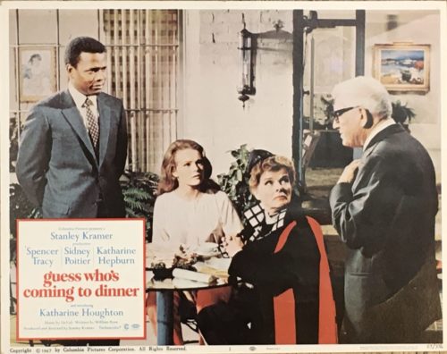Vintage original US cinema lobby card for 1967 Oscar winning film Guess Who's Coming to Dinner?
