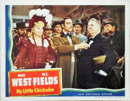 Original vintage US lobby card movie poster for the Mae West and W C Fields comedy, My Little Chickadee