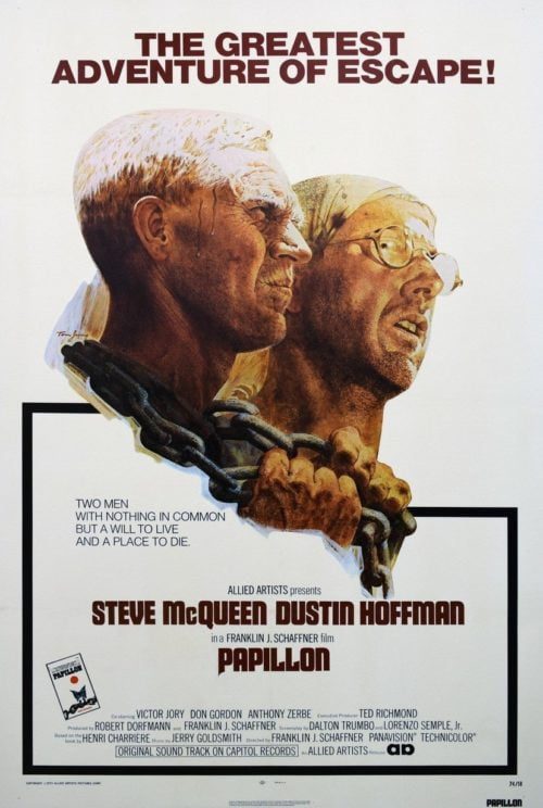 Original vintage US movie poster for Steve McQueen in Papillon
