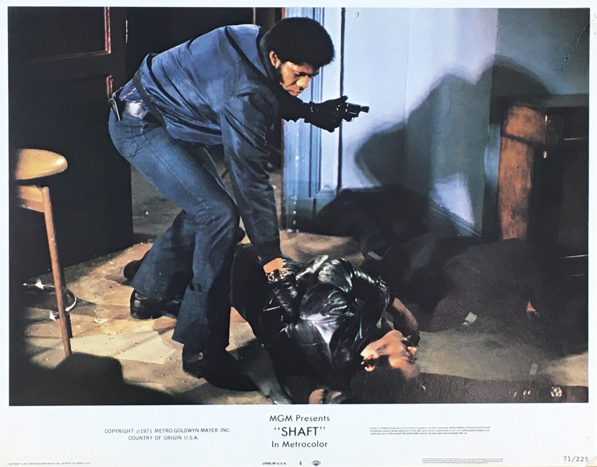 Original vintage cinema lobby card movie poster for Shaft