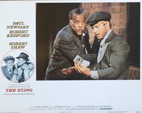Vintage original US cinema lobby card for Paul Newman and Robert Redford movie The Sting