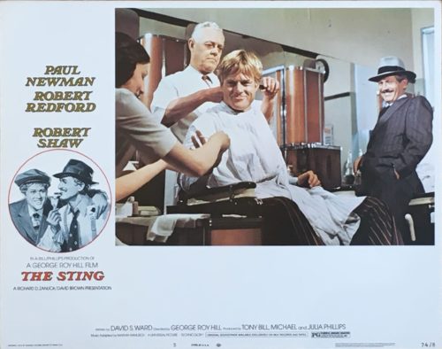 Original vintage US cinema lobby card for Paul Newman and Robert Redford in The Sting