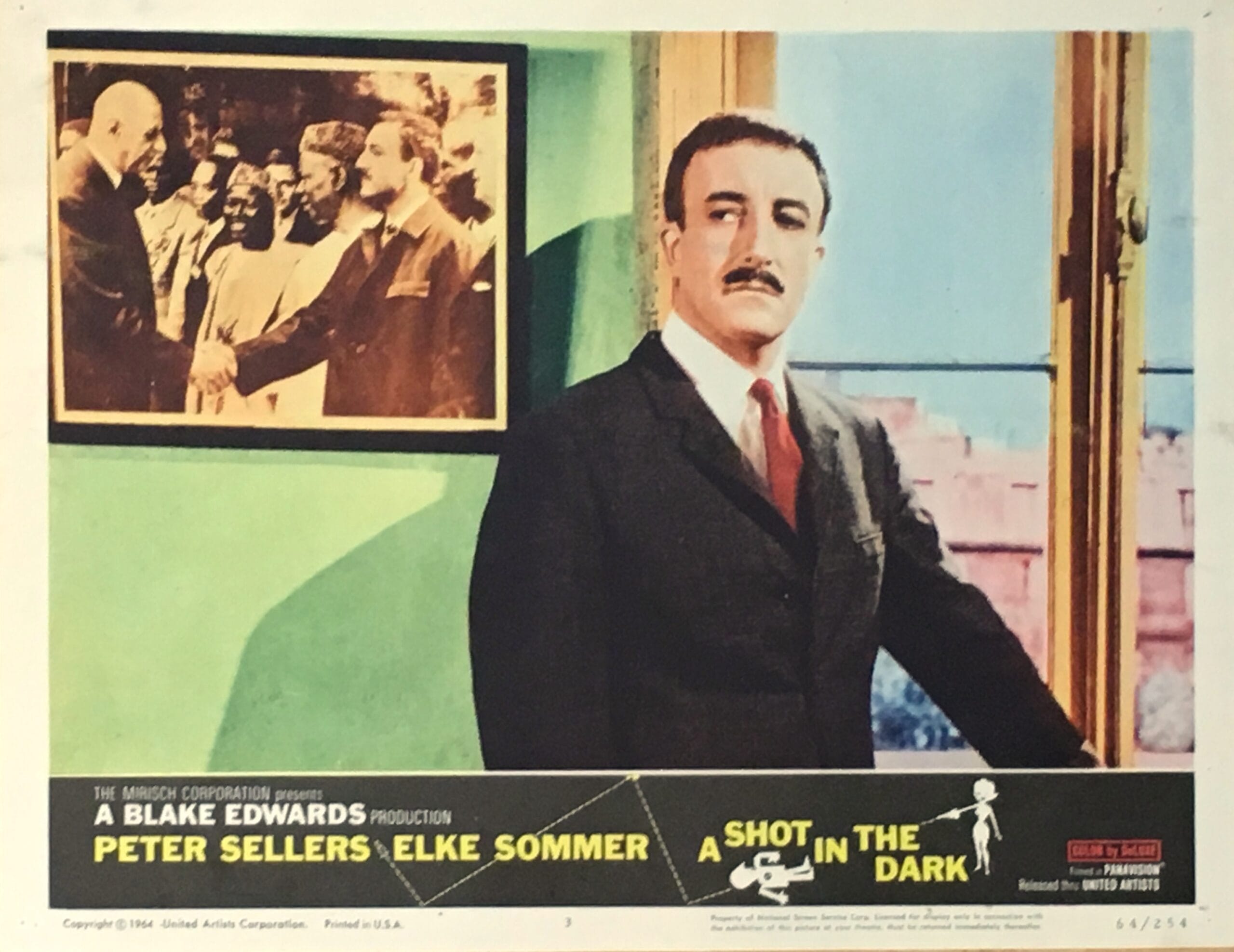 original vintage cinema lobby card movie poster for the Pink Panther comedy, A Shot in the Dark