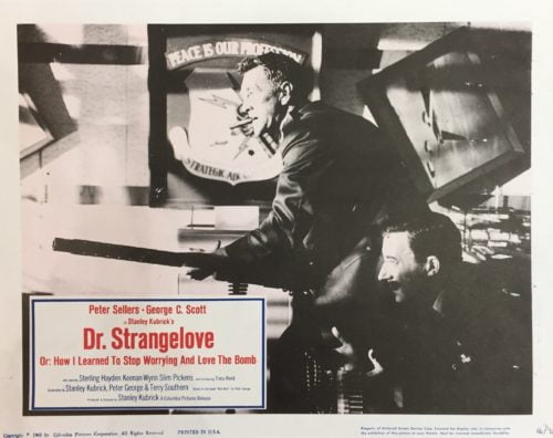 Original vintage US cinema lobby card movie poster for Dr Strangelove