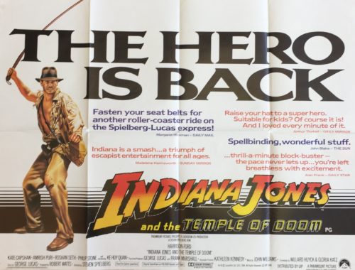 Original vintage UK cinema movie poster for Indiana Jones and the Temple of Doom