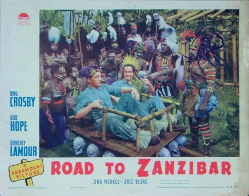 Original vintage US cinema lobby card movie poster for Road to Zanzibar