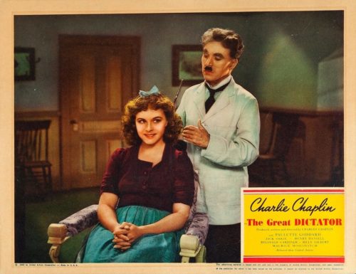 Original vintage US cinema lobby card movie poster for The Great Dictator