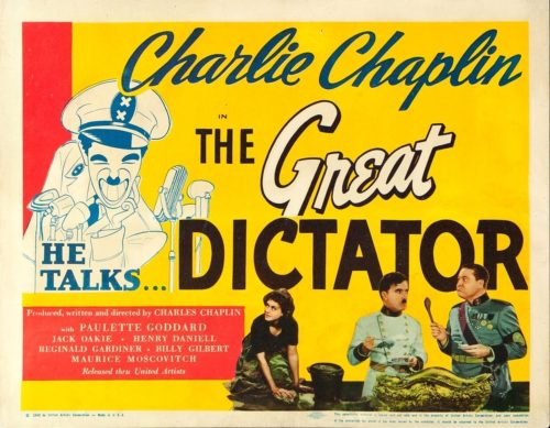Original vintage US cinema lobby card movie poster for The Great Dictator