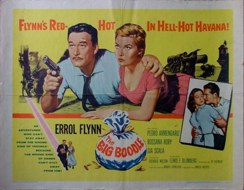 Original vintage movie poster for the Errol Flynn film. The Big Boodle