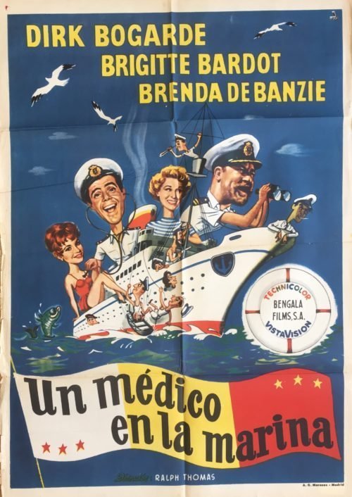 Original vintage Spanish cinema movie poster for Doctor at Sea