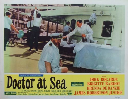 Original vintage US cinema lobby card movie poster for Doctor at Sea